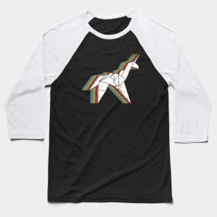 Origami Unicorn (Aged look) Baseball T-Shirt